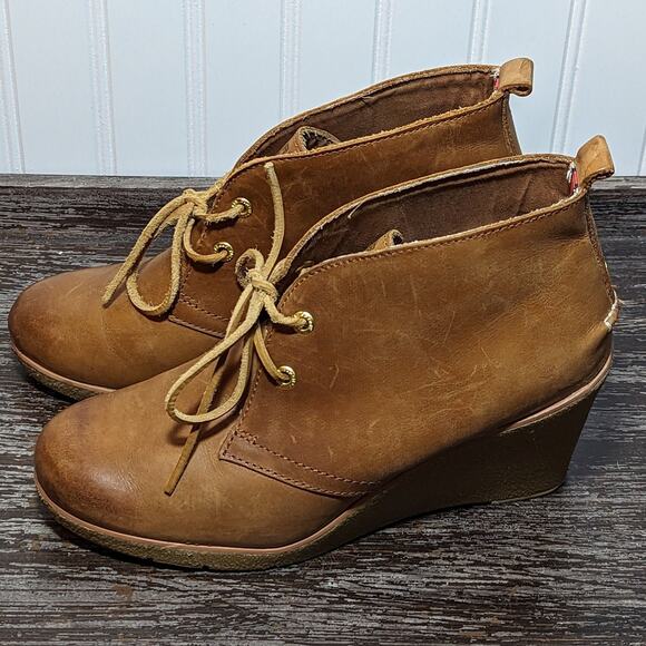 Sperry Women's Brown Top Sider Wedge Lace Up Bootie 9M - Picture 3 of 6